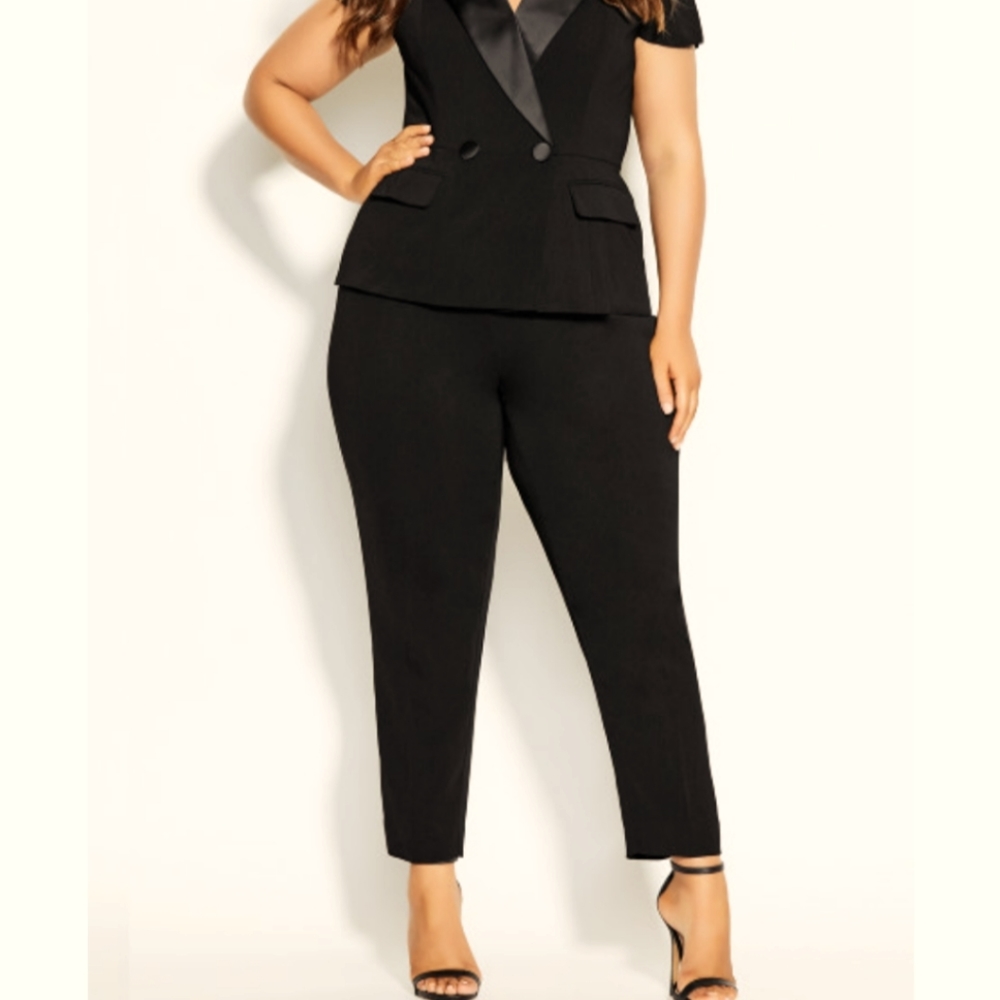 City Chic Sexy Tux Jumpsuit